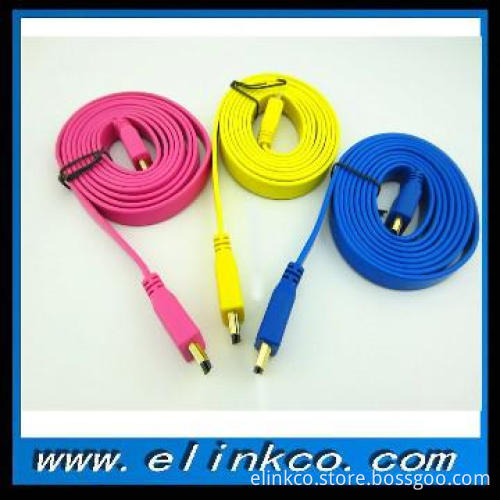 HDMI flat cable 24K gold connector support 1080p 3D